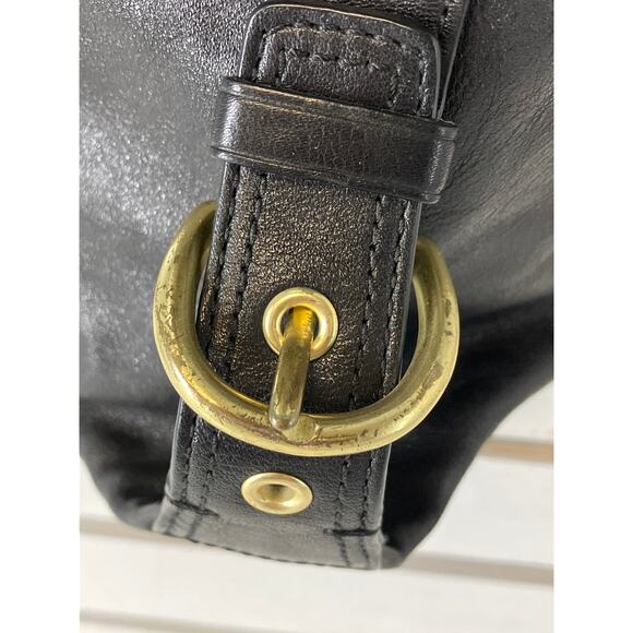 COACH 12935 LARGE SMOOTH BLACK LEATHER CROSSBODY BAG - Picture 3 of 16